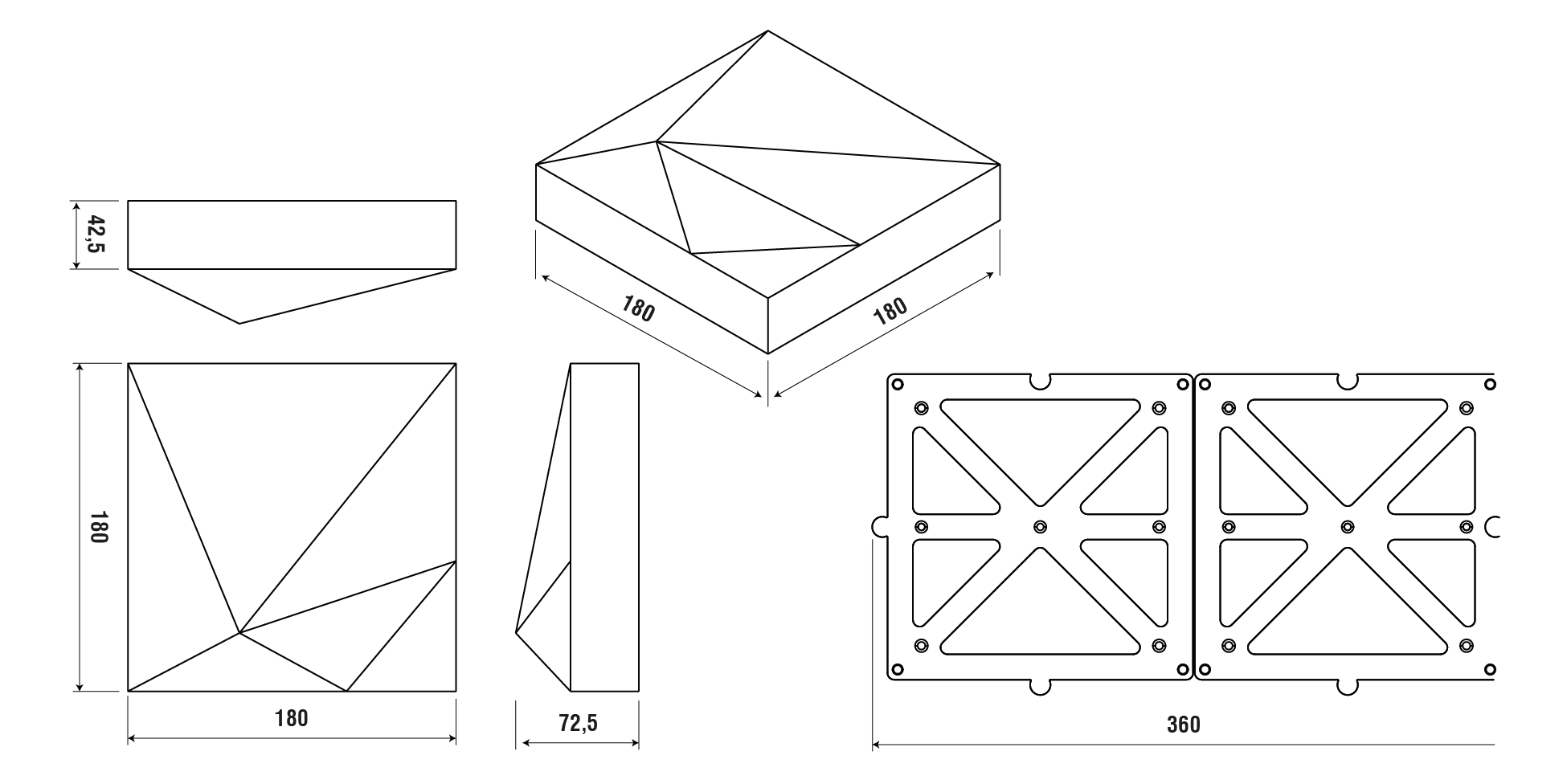 Quadra 3d wall Dimentions-1